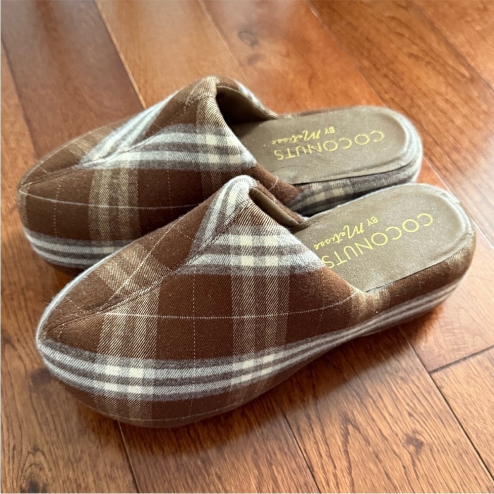 COCONUTS BELLA PLATFORM CLOG Plaid Brown Slip-On S - Picture 2 of 5